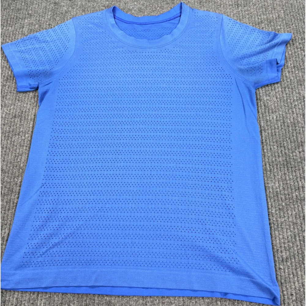 Lululemon Swiftly Tech Short Sleeve Crew Blue Size 8 Running Shirt